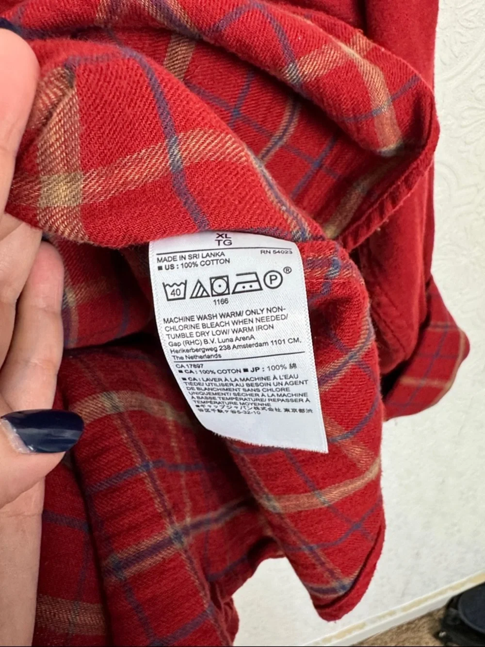Banana Republic double Cloth Red Flannel Shirt XL‎ Plaid Lined Button Down